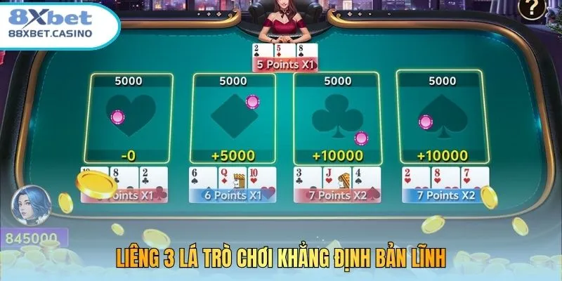 Liêng 3 lá trò chơi khẳng định bản lĩnh
